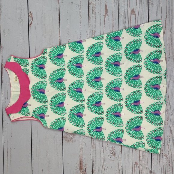 Mini Boden Peacock Dress 6-7Y - Picture 1 of 7